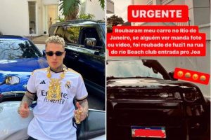 Leia mais sobre o artigo MC Daniel tem carro de R$ 800 mil roubado e faz apelo aos criminosos: ‘Devolve aí’