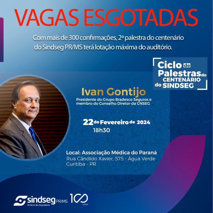 No momento, você está visualizando Grande evento nesta quinta-feira com palestra de Ivan Gontijo é uma das atrações dos 100 anos do Sindseg PR/MS
